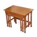 Foxman: A Don Craven (Boroughbridge): An English Oak Nest of Three Tables, each on four turned legs,