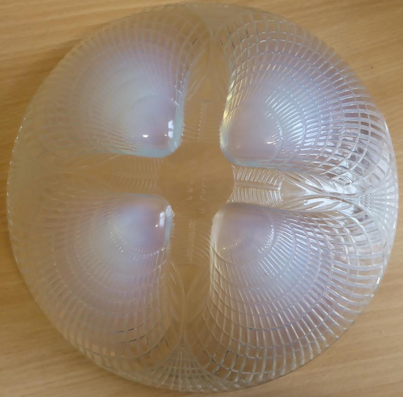 René Lalique (French, 1860-1945): A Coquilles Clear and Opalescent Glass Coupe, wheel cut mark R - Image 5 of 5