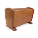 Cat and Mouseman: A Lyndon Hammell (Harmby) English Oak Magazine Rack, with shaped ends, two