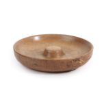 Robert Mouseman Thompson (1876-1955): An English Oak Nut Bowl, with raised centre, with carved mouse