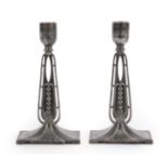 A Pair of Jugendstil WMF (Wurttembergische Metallwarenfabrik) Silver Plated Candlesticks, model No.