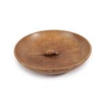 Workshop of Robert Mouseman Thompson (Kilburn): An English Oak Circular Fruit Bowl, post 1960,