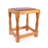 Workshop of Robert Mouseman Thompson (Kilburn): An English Oak Dressing Table Stool, post 1960,