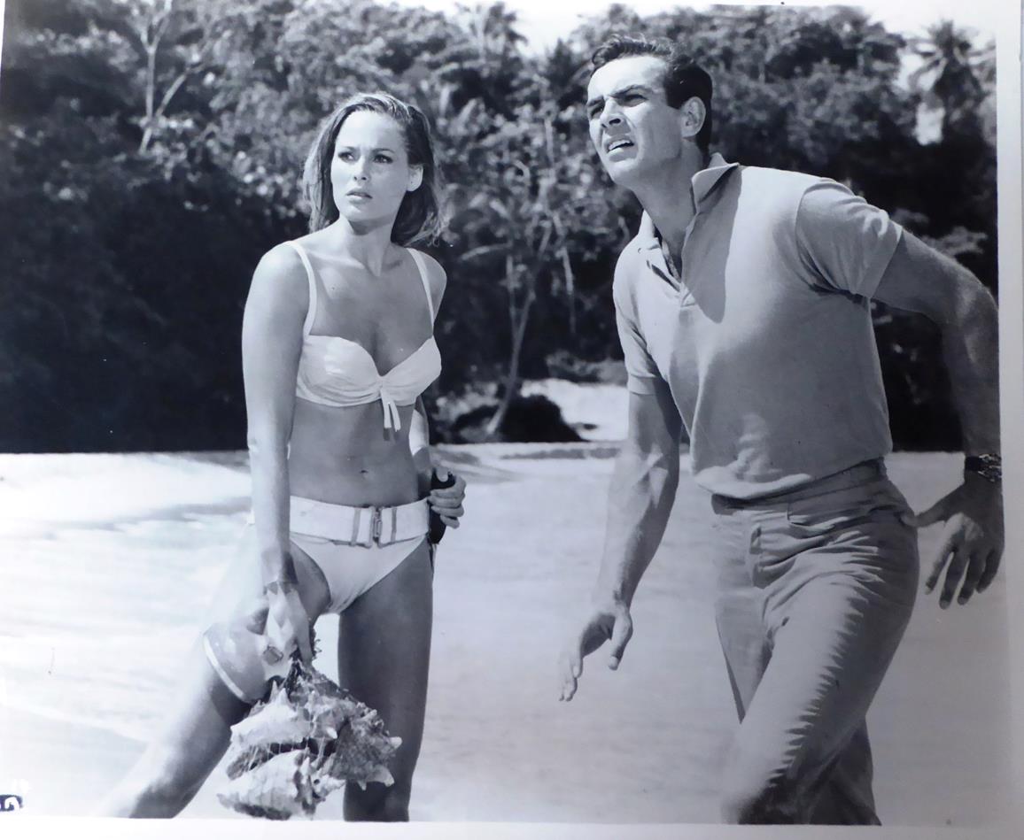 James Bond 007 Dr No Four Lobby Cards (all worn) together with two b/w 10x8 stills with cast lists - Image 6 of 21