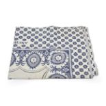 Anchor Line Bedspread dark blue floral pattern