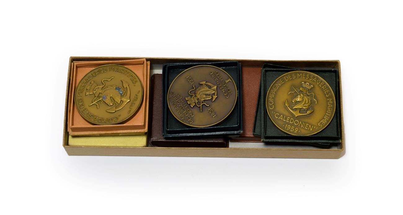 Compagnie Des Messageries Maritimes Commemorative Medallions (i) Pierre Loti 1953 (ii) Tahitien 1953