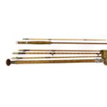 A Hardy JJH Triumph 8'-9'' #6 Fly Rod together with a 5 section Split Cane Combination Fly/