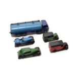 Dinky Early Post-War Models 1st Foden tanker blue/blue, Royal Mail van open windows, Taxi, Daimler