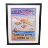 Phil May (b.1925) Signed Giclee Poster Print Gloster Golden Arrow CALSHOT Schneider Trophy 1929 on