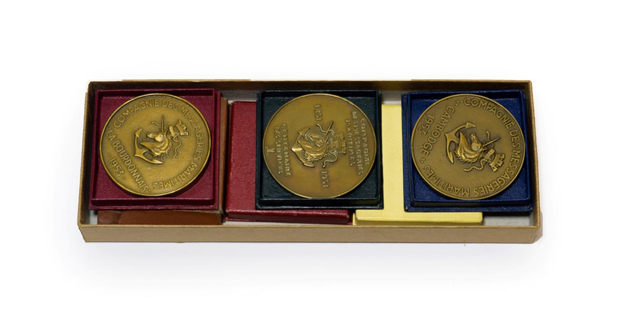 Compagnie Des Messageries Maritimes Commemorative Medallions (i) Pierre Loti 1953 (ii) Viet-Nam 1952