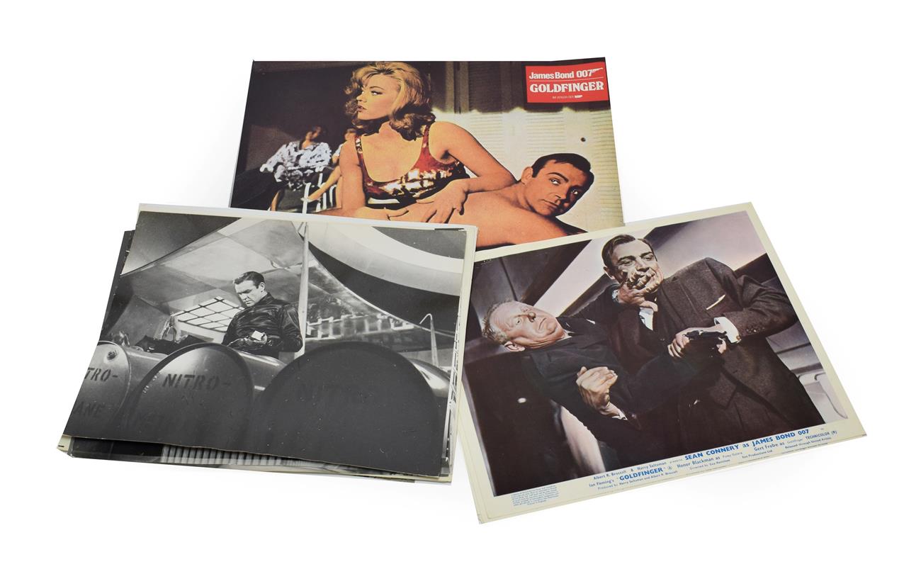 James Bond 007 Goldfinger Colour Lobby Cards a set of eight, together with various b/w stills