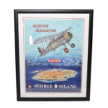 Phil May (b1925) Signed Giclee Poster Print Gloster Gladiator ''Faith'' Malta 1940 on canvas 20''