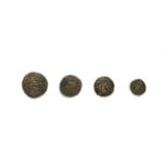 Henry VII, 4 x Silver Coins comprising: groat London Mint facing bust type, open crown, mm.