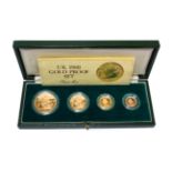 UK 4-Coin Gold Proof Set 1980 comprising: five pounds, two pounds, sovereign & half sovereign, all