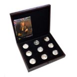 'A Celebration of Britain' a set of 9 x silver proof £5 Coins, 'Official Product of London 2012'