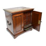 A Professionally Made Polished Mahogany Coin Cabinet, 40cm x 31cm x 40cm (15¾'' x 12'' x 15¾'')