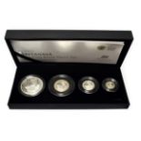 Britannia Four-Coin Silver Proof Set 2012 comprising: £2 (1oz fine silver), £1 (1/2oz), 50p (1/4 oz)