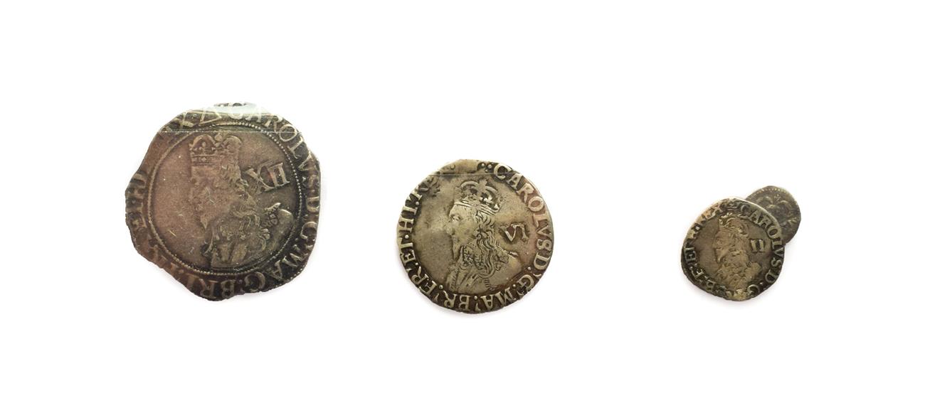 Charles I, 4 x Hammered Silver Coins, all Tower Mint under king & comprising: shilling mm. triangle,