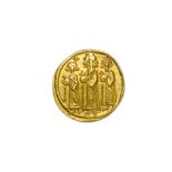 Byzantine Empire, Gold Solidus of Heraclius (610-641AD), obv. standing figures of Heraclius (in