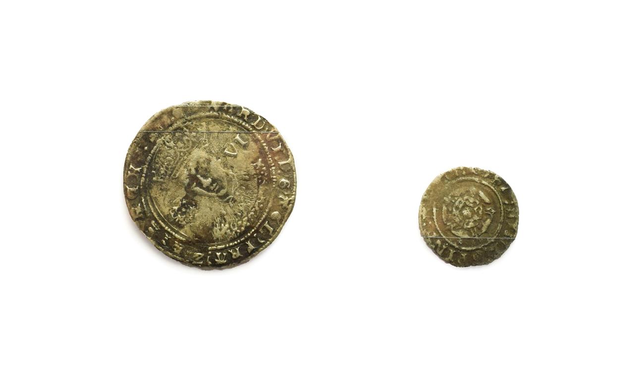 Edward VI, Sixpence, fine silver issue (1551-53), London Mint, facing bust, mm. tun, rose to