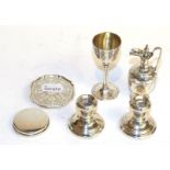 A three-piece Victorian silver travelling communion set, by George John Richards and Edward