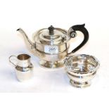 A Victorian silver teapot, by Nathan and Hayes, Chester, 1897, tapering and on spreading foot,