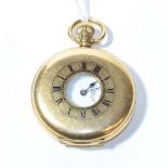 An 18 carat gold half hunter pocket watch