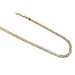 A fancy link necklace, stamped '9KT', length 60.5cm . Gross weight 4.09 grams.
