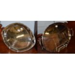 A silver plated tray by Robert & Belk with another (2)