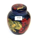 A William Moorcroft Hibiscus pattern ginger jar and cover