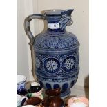 A Continental blue glazed ewer