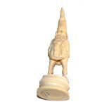 A German ivory bearded figure, late 19th century, inscribed to plinth base 'W. Geiger for