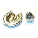 A Victorian silver ashtray and a George V Silver pin cushion, both by Sampson Mordan and Co., the
