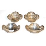 A pair of George V silver dishes, by Mappin and Webb, London, 1930, shaped oval with egg and dart