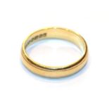 An 18 carat gold band ring, finger size M. Gross weight 3.9 grams