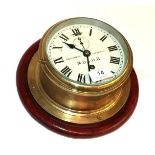 Brass bulkhead clock to Mersey Docks and Harbour Board by Chadburns, Liverpool