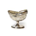 A 19th century Irish silver pedestal swing handled bowl, Dublin