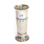 An Edward VII silver vase, by Walker and Tolhurst, London, 1904, tapering, the lower body part