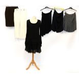 Assorted Modern Chanel Ladies' Clothing, comprising a black silk skirt with multi pleats to the kick