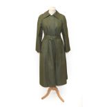 Aquascutum Aqua 5 Green Mac, with button fastenings, side pockets and belt