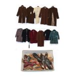 Assorted Early to Mid 20th Century Children's School Coats, including a cream silk kimono