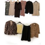 Assorted Circa 1930/50 Evening Wear and Separates, including a black grosgrain evening jacket with