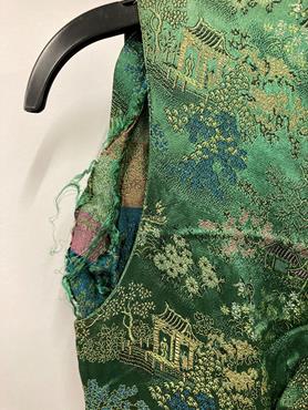 Collection of Circa 1930's and Later Chinese Brocade and Embroidered Jackets, Tops and Cheongsams, - Image 24 of 35