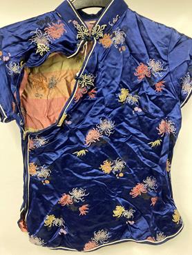 Collection of Circa 1930's and Later Chinese Brocade and Embroidered Jackets, Tops and Cheongsams, - Image 8 of 35