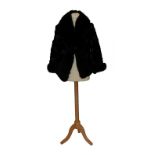 Black Mink Jacket; and textured Jacket With Black Fox Fur Trimmed Collar and cuffs and hem (2).