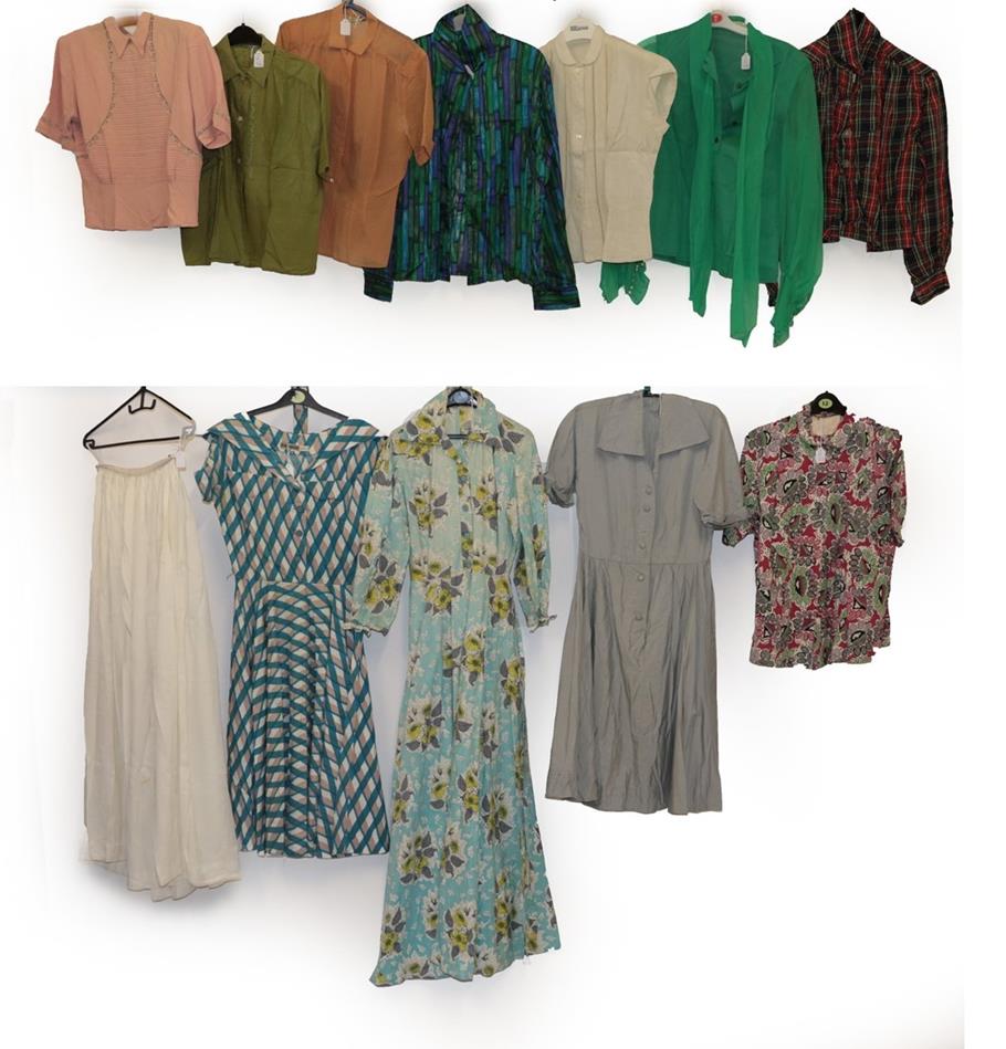Mid 20th Century Day Wear, comprising Horrockses Fashions teal, white and light brown checked