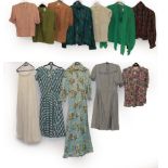 Mid 20th Century Day Wear, comprising Horrockses Fashions teal, white and light brown checked