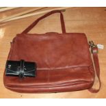 Visconti brown leather shoulder bag and an Aspinal black leather jewellery roll (2)