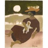 Mary Fedden OBE, RA, RWA (1915-2012) ''Woman and Baby'' Signed and dated 1988, gouache, 19.5cm by