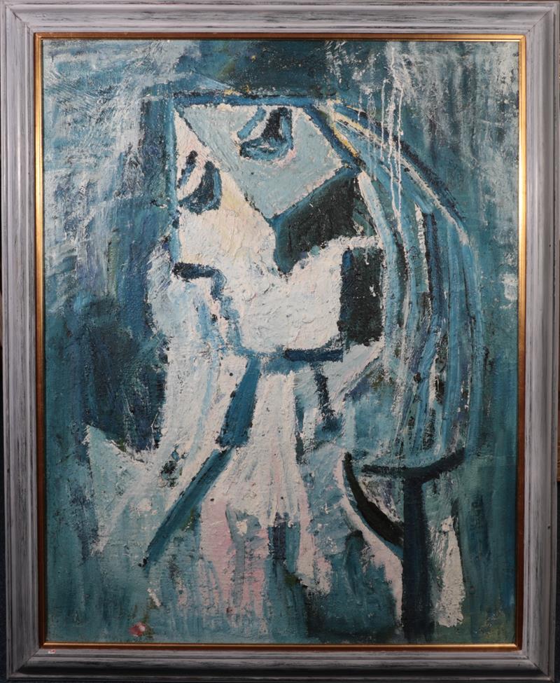 Joash Woodrow (1927-2006) ''Weeping Woman'' Oil on sackcloth, circa 1960/65, 100cm by 76cm - Image 2 of 7